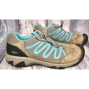 Keen Dry Hiking Outdoor Trail Shoes Women's Size 10 Grey W/ Teal GTS 0113